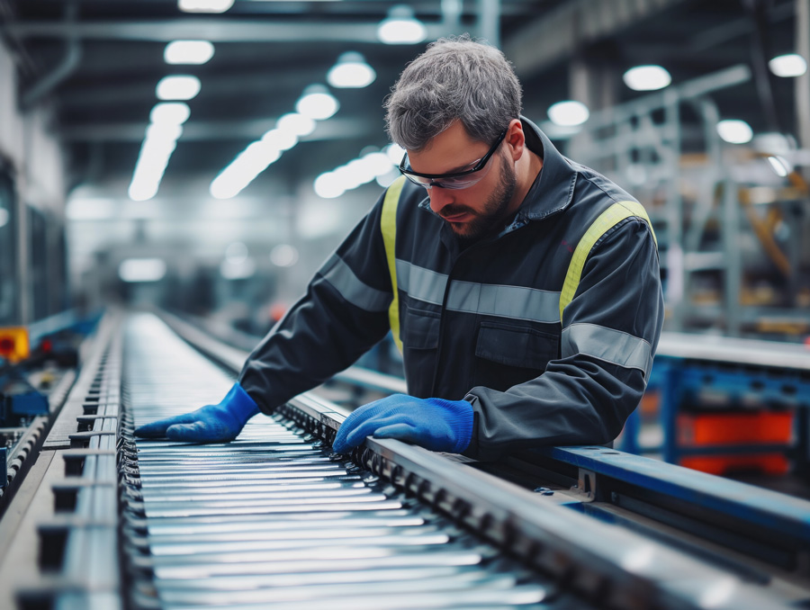 Technicien réalisant un audit de conformité d’équipement industriel 